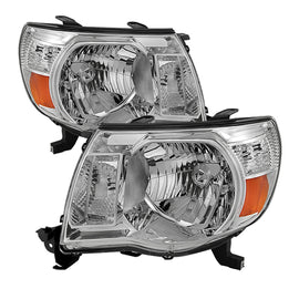 xTune Toyota Tacoma 05-11 Amber Crystal Headlights Chrome HD-JH-TT05-AM-C