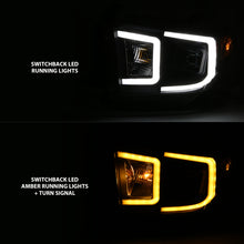 Load image into Gallery viewer, ANZO 14-17 Toyota Tundra Plank Style Projector Headlights Black w/ Amber