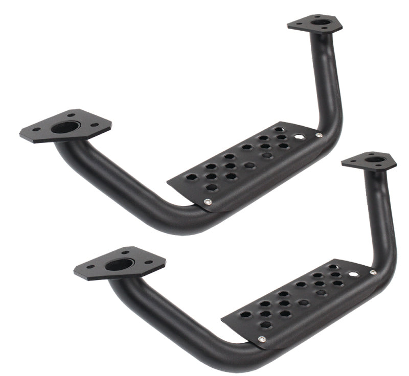 Go Rhino Dominator Extreme D6 SideSteps - Tex Blk - 4in Drop Down Steps (Pair)