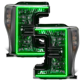 Oracle 17-19 Ford F-250 SD Dynamic Pre-Assembled Headlights - Halogen - Black Edition -