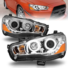 Load image into Gallery viewer, ANZO 2008-2015 Mitsubishi Lancer Projector Headlights w/ Halo Chrome (CCFL)