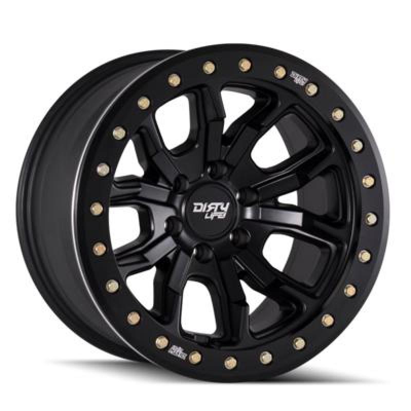 Dirty Life 9303 DT-1 17x9 / 5x127 BP / -38mm Offset / 78.1mm Hub Matte Black Wheel - Beadlock