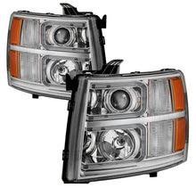 Load image into Gallery viewer, xTune Chevy Silverado 1500/2500/3500 07-13 Halo Projector Headlights Chrome PRO-JH-CS07-LED-C