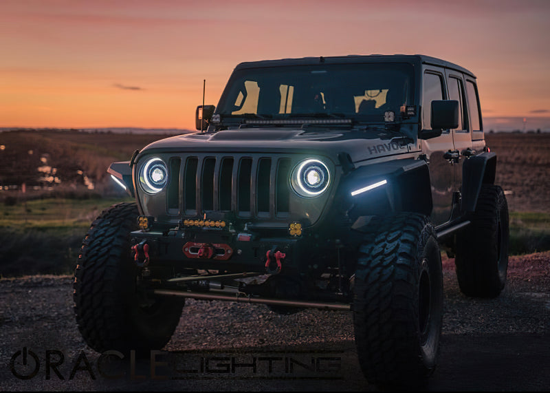 Oracle Oculus Bi-LED Projector Headlights for Jeep JL/Gladiator JT - Matte Blk - 5500K
