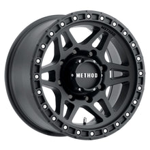 Load image into Gallery viewer, Method MR312 18x9 +18mm Offset 8x6.5 130.81mm CB Matte Black Wheel