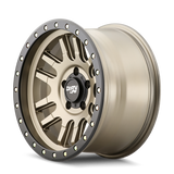 Dirty Life 9309 Canyon Pro 17x9/6x135 BP/0mm Offset/87.1mm Hub Satin Gold Wheel - Beadlock