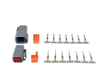 Load image into Gallery viewer, AEM DTM-Style 6 Way Connector Kit w/ Plug / Receptacle / Wedge Locks / 7 Female Pins / 7 Male pins