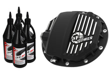 Load image into Gallery viewer, aFe Pro Series AAM 9.5/9.76 Rear Diff Cover Black w/Mach Fins &amp; Oil 14-19 GM Silverado/Sierra 1500