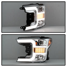 Load image into Gallery viewer, Spyder Signature Ford F150 18-19 (Halogen Model) Proj. Headlights - Chrome (PRO-YD-FF15018-LBSEQ-C)