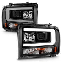 Load image into Gallery viewer, ANZO 99-04 Ford F250/F350/F450/Excursion (excl 99) Projector Headlights - w/ Light Bar Black Housing