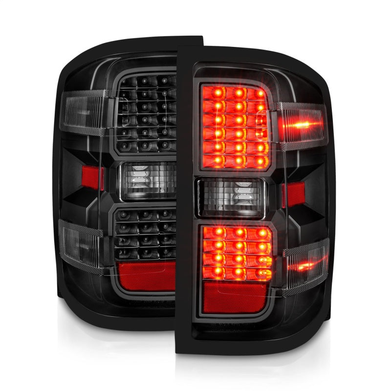 ANZO 15-19 Chevy Silverado 2500HD/3500HD (Factory Halogen Only) LED Tail Lights Black w/Clear Lens