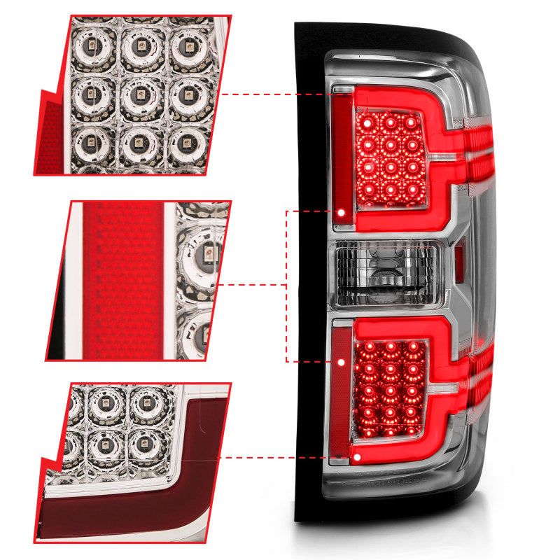 ANZO 2014-2018 Chevy Silverado 1500 LED Taillights Chrome