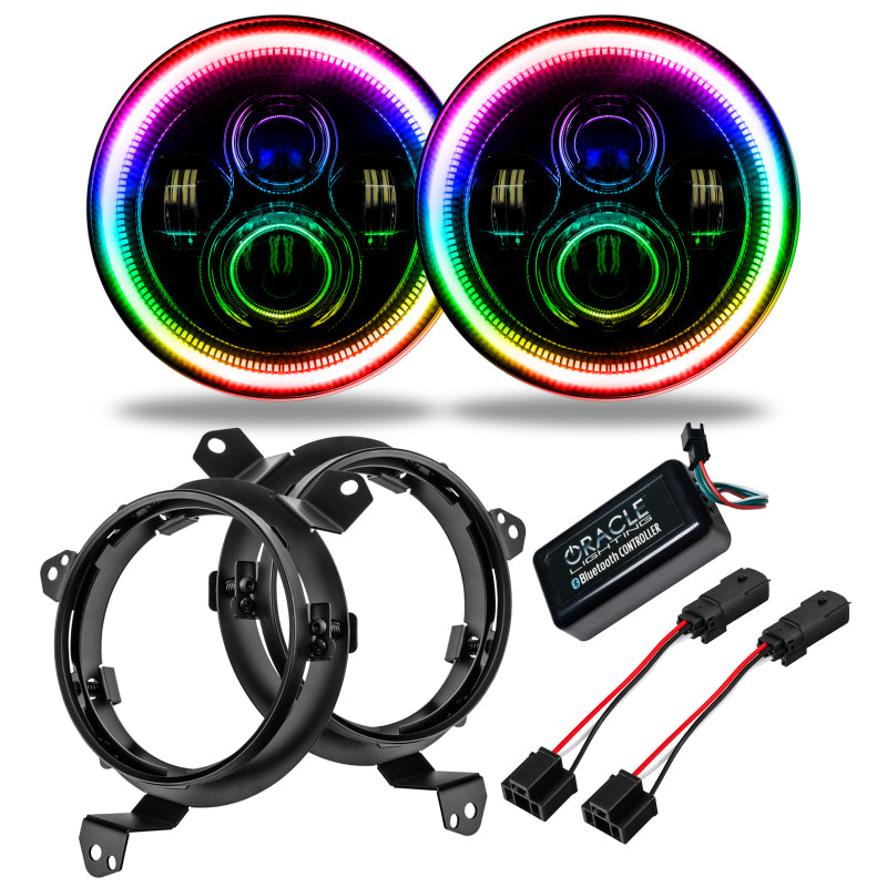Oracle Jeep Wrangler JL/Gladiator JT 7in. High Powered LED Headlights (Pair) - Dynamic