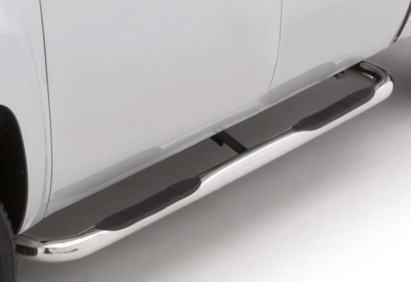 Lund 05-17 Toyota Tacoma Access Cab 3in. Round Bent SS Nerf Bars - Polished