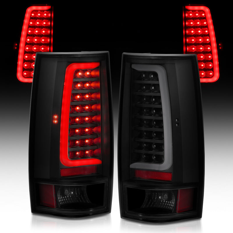 ANZO 2007-2014 Chevy Tahoe LED Taillight Plank Style Black w/Smoke Lens