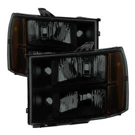 xTune GMC Sierra 07-13 Crystal Headlights Black Smoked HD-JH-GSIE07-AM-BSM