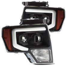 Load image into Gallery viewer, AlphaRex 09-14 Ford F-150 LUXX LED Proj Headlights Plank Style Black w/Activ Light/Seq Signal/DRL