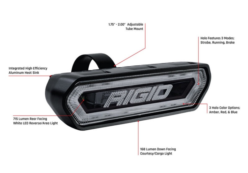 Rigid Industries Chase Tail Light Kit w/ Mounting Bracket - Amber - Underdog Motorsports
