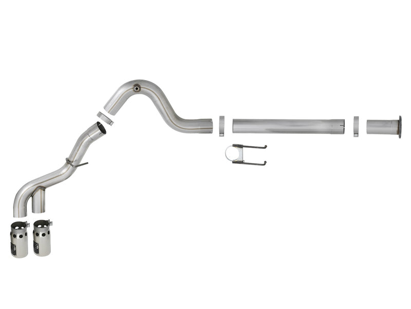 aFe Power 15-16 Ford F250/F350 6.7L Diesel Rebel XD 4in 409 SS DPF-Back Exhaust System - Pol Tips