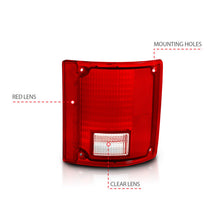 Load image into Gallery viewer, ANZO 1978-1991 Chevy Blazer Taillight Red/Clear Lens w/o Chrome Trim Fleetside (OE Replacement)