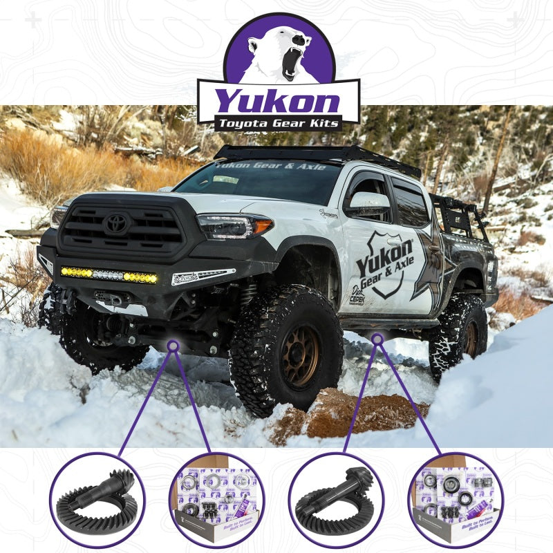 Yukon Gear Ring & Pinion Gear Kit Package Front & Rear with Install Kits - Toyota 8in/8IFS