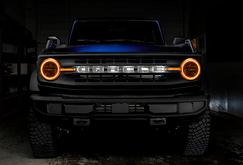 Oracle 21-22 Ford Bronco Headlight Halo Kit w/DRL Bar - Base Headlights -w/No Cntrl