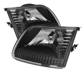 xTune Ford F150 97-03 / Expedition 97-02 Crystal Headlights Black HD-JH-FF15097-BK