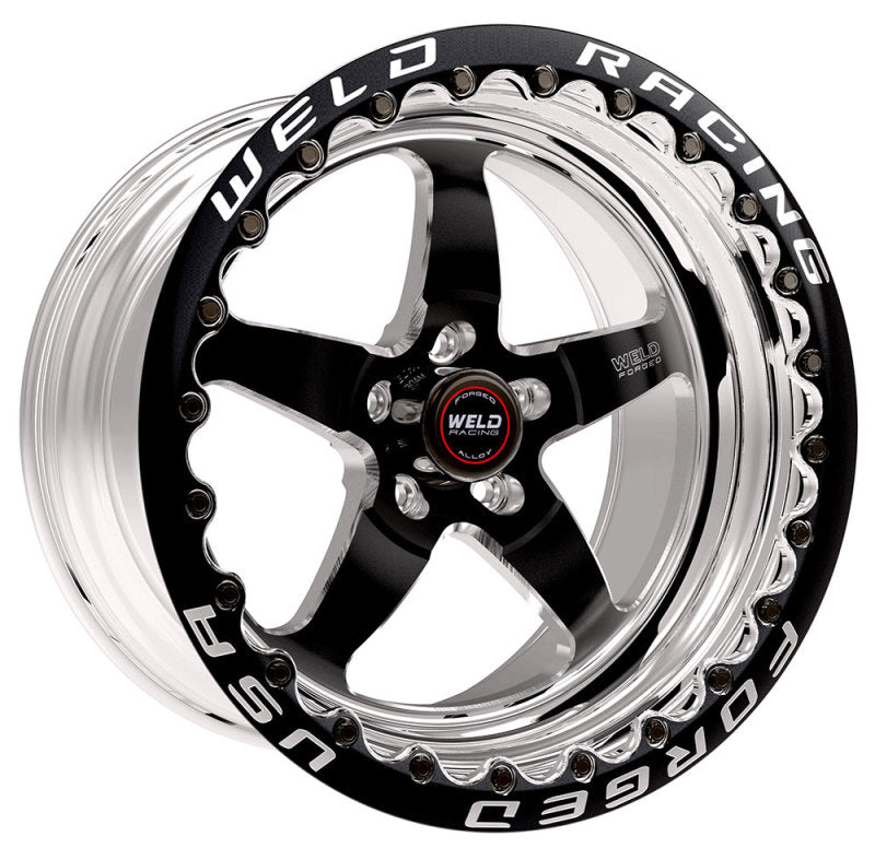 Weld S71 17x12 / 5x4.75 BP / 3.8in. BS Black Wheel (Medium Pad) - Single-Beadlock