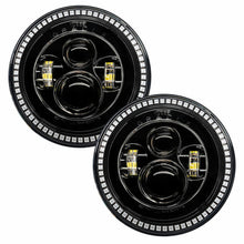 Load image into Gallery viewer, Oracle 7in High Powered LED Headlights - Black Bezel - ColorSHIFT 2.0