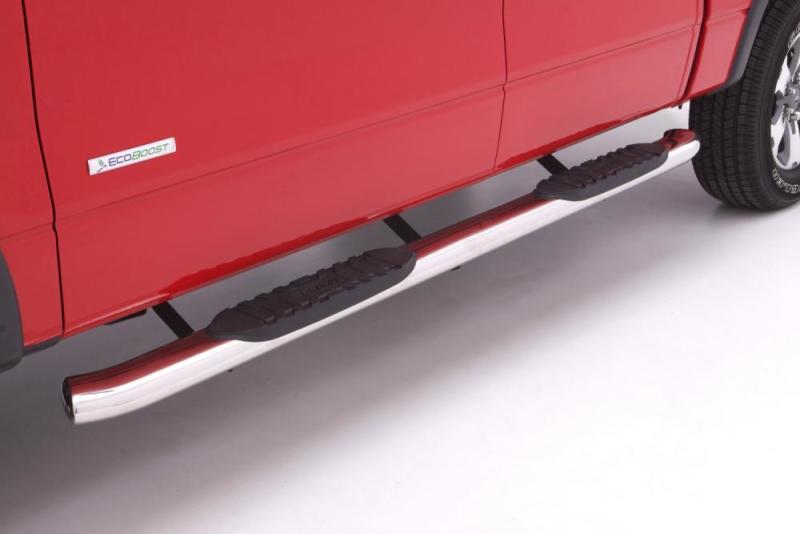 Lund 07-17 Toyota Tundra CrewMax 5in. Curved Oval SS Nerf Bars - Polished