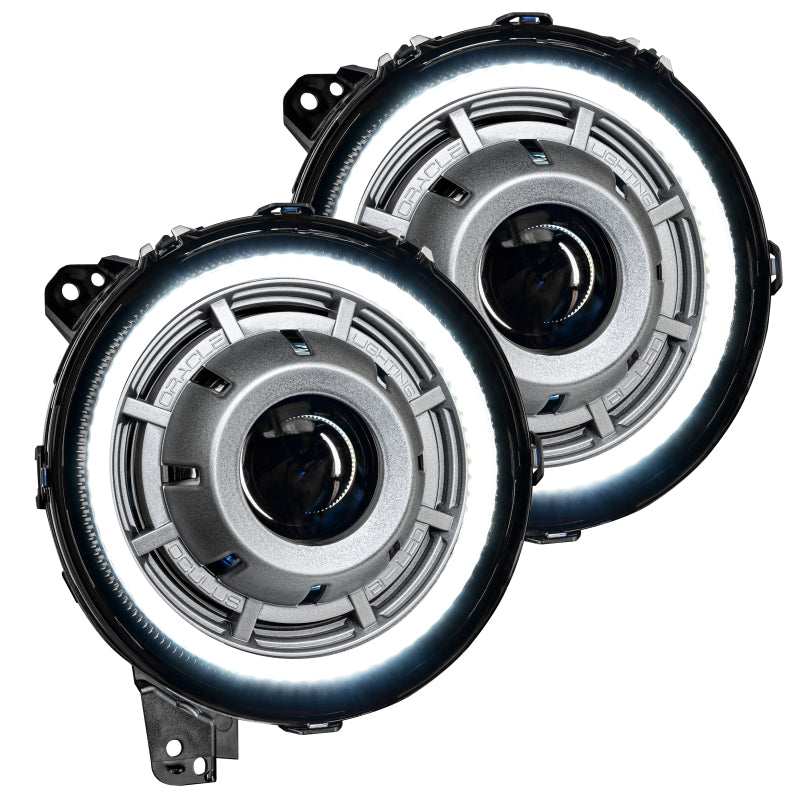 Oracle Oculus BiLED Projector Headlights for Jeep JL/Gladiator JT  Satin Silver 5500K