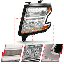 Load image into Gallery viewer, ANZO 15-20 Chevy Tahoe/Suburban LED Light Bar Style Headlights w/Sequential Chrome w/Amber