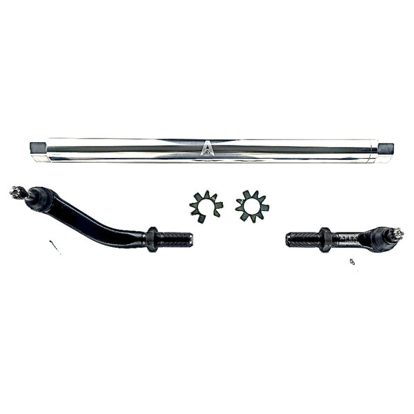 JK 2.5 Ton Extreme Duty No Flip Drag Link Assembly in Polished Aluminum Fits 07-18 Jeep Wrangler JK Fits a axles with a lift of 3.5 inches or less Apex Chassis