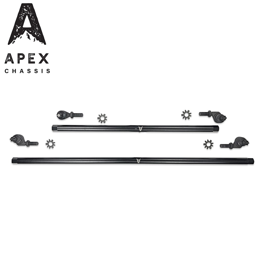 Jeep JK 1 Ton Tie Rod & Drag Link Assembly in Steel Fits 07-18 Wrangler JK Apex Chassis Note This kit is Fits vehicles with a lift of 3.5 inches or less