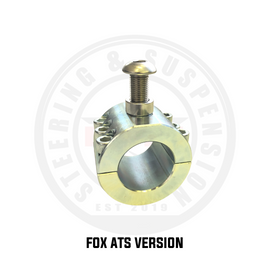 1.5 Inch I.D. Heavy Duty 6 Bolt Stabilizer Clamp Standard Stabilizer Clamp for Fox ATS RPM Steering with durable zinc coating and included grade 8 bolt components.