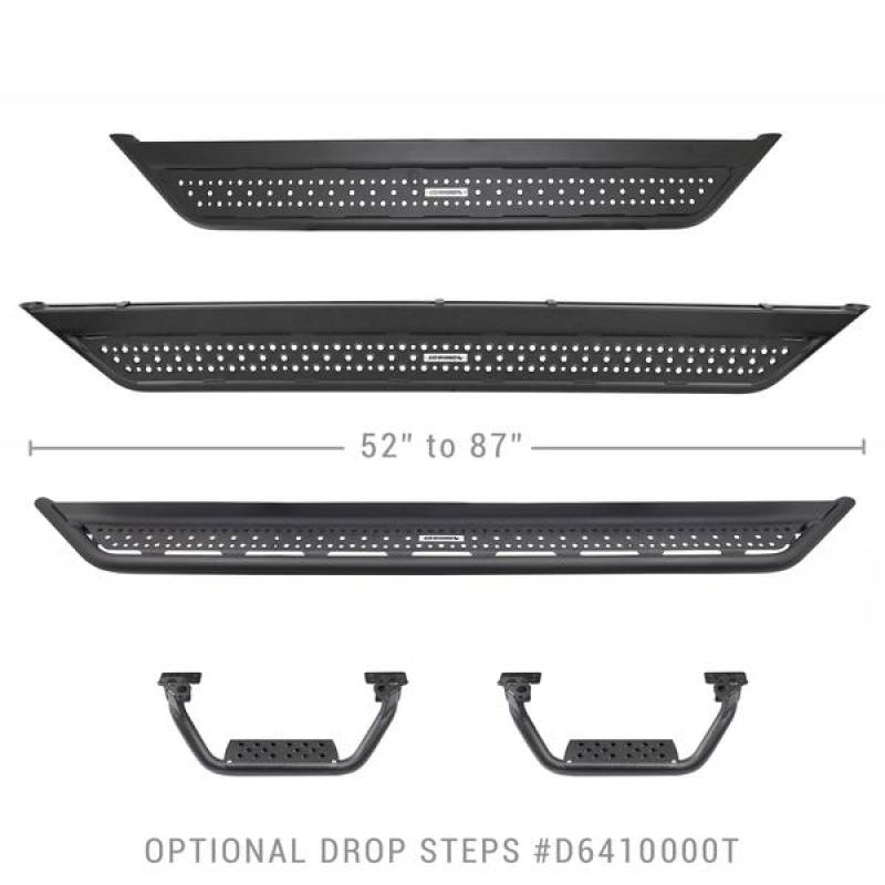 Go Rhino Dominator Extreme D6 SideSteps - Tex Blk - 4in Drop Down Steps (Pair)