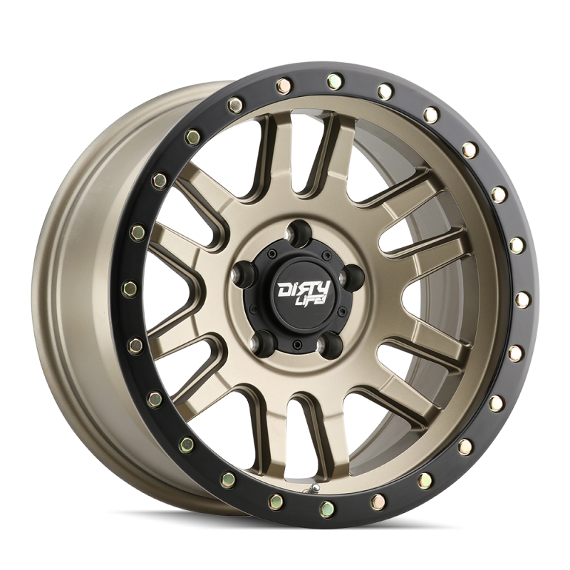 Dirty Life 9309 Canyon Pro 17x9/5x127 BP/-38mm Offset/71.5mm Hub Satin Gold Wheel - Beadlock