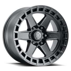 (SALE) ICON Raider 17x8.5 6x5.5 0mm Offset 4.75in BS Satin Black Wheel