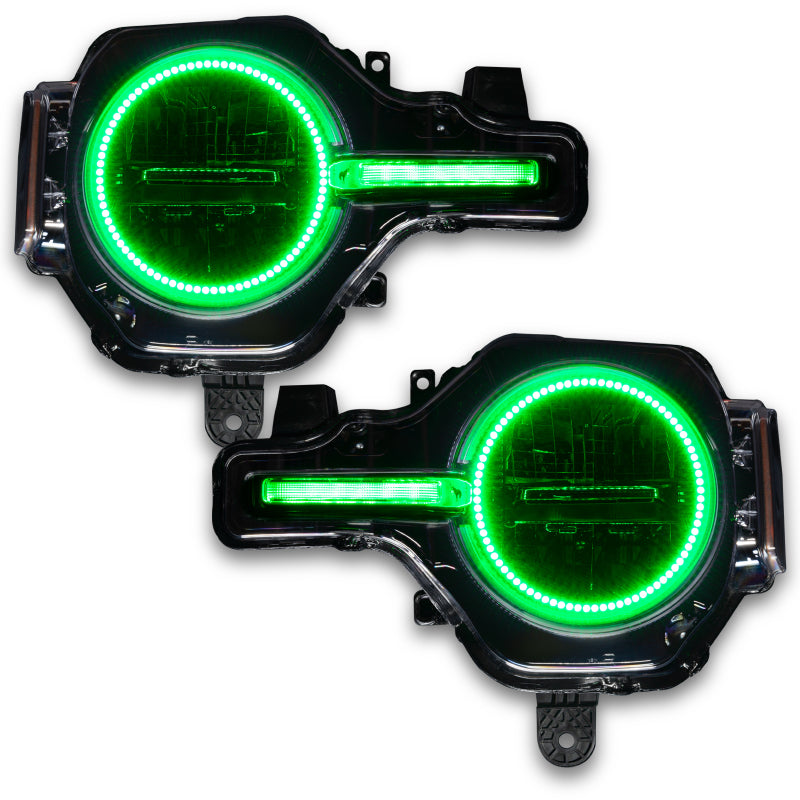 Oracle 21-22 Ford Bronco Headlight Halo Kit w/DRL Bar - Base Headlights -w/No Cntrl