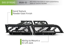 Load image into Gallery viewer, DV8 Offroad 20-22 Jeep Gladiator JT / 05-21 Toyota Tacoma Overland Bed Rack - 2pc. Adjustable