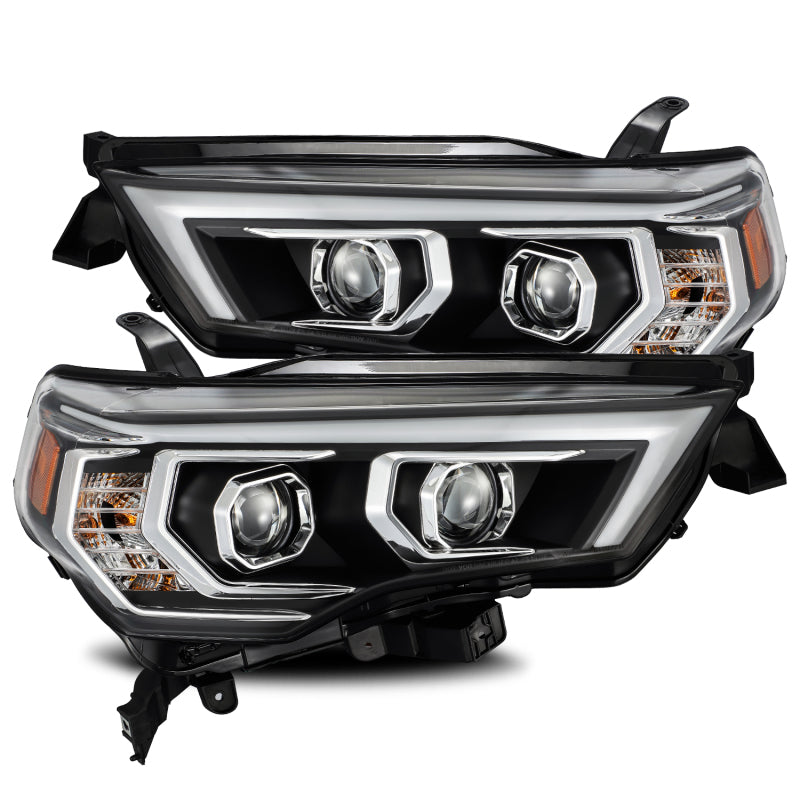 AlphaRex 14-20 Toyota 4Runner PRO-Series Projector Headlights Plank Style Black w/Sequential Signal