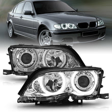 Load image into Gallery viewer, ANZO 2002-2005 BMW 3 Series E46 Projector Headlights w/ Halo Chrome