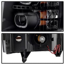 Load image into Gallery viewer, xTune Chevy Silverado 1500/2500/3500 07-13 LED Halo Projector Headlights Black PRO-JH-CSIL07-CFB-BK