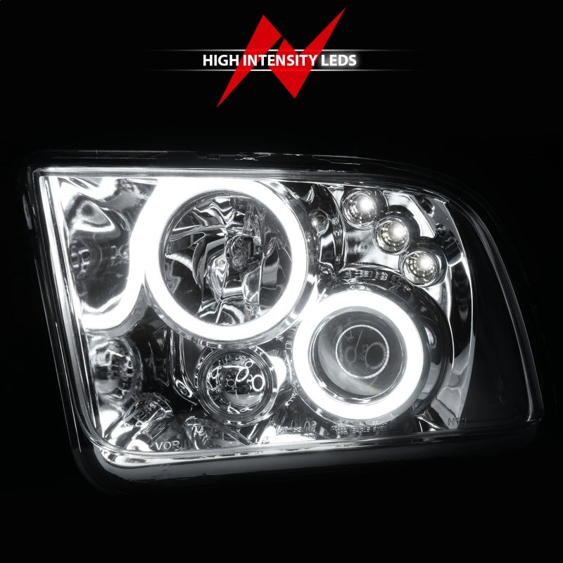 ANZO 2005-2009 Ford Mustang Projector Headlights w/ Halo Chrome