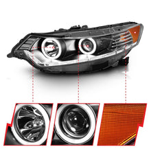 Load image into Gallery viewer, ANZO 2009-2012 Acura Tsx Projector Headlights w/ Halo Black (CCFL) (HID Compatible)