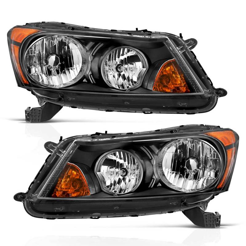 ANZO 2008-2012 Honda Accord 4 Door Crystal Headlight Black