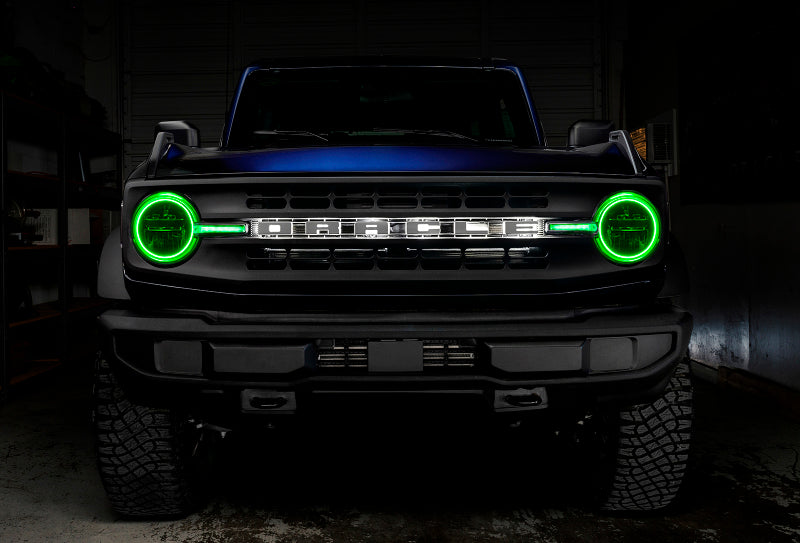 Oracle 21-22 Ford Bronco Headlight Halo Kit w/DRL Bar - Base Headlights -w/No Cntrl