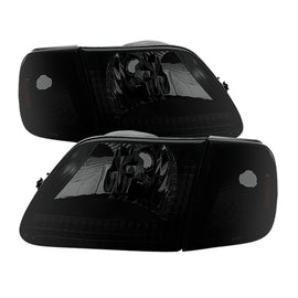 xTune Ford F150 97-03 Crystal Headlights w/Corner Black Smoked HD-JH-FF15097-SET-AM-BSM