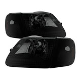 xTune Ford F150 97-03 Crystal Headlights w/Corner Black Smoked HD-JH-FF15097-SET-AM-BSM