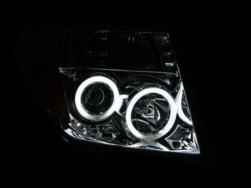 ANZO 2005-2008 Nissan Frontier Projector Headlights w/ Halo Chrome